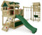 FATMOOSE Spielturm Klettergerüst TikaTaka Town XXL mit Turmanbau, Schaukel & grüner Rutsche, Outdoor Kinder Kletterturm mit Sandkasten Leiter & Spiel-Zubehör für den Garten