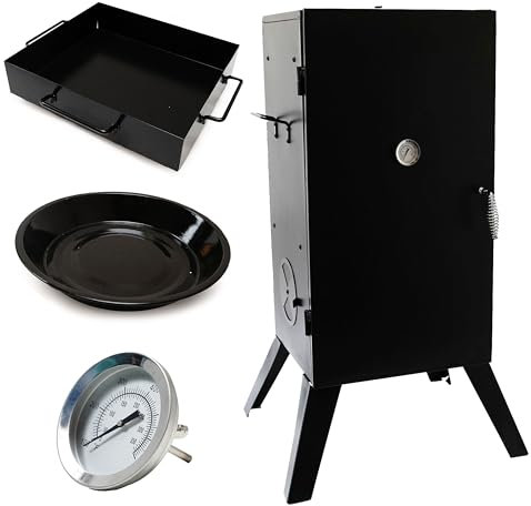 Eurocatch Shadow Chef Räucherofen - Höhe 100cm - Räucherschrank - inkl. Thermometer - Räucherhaken - Gitter - 100x56x49cm - Fisch und Fleisch - Holz/Gas/Elektro - Langlebig