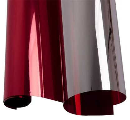 Fensterfolie Spiegelfolie,UV Folie Hitzeschutz, Reflektierende Solar-Rot-Silber-Tönungsfolie, Einwegspiegel, Fensterglas, Wärmeregulierungsaufkleber USO apto para Zuhause(40x200 cm)