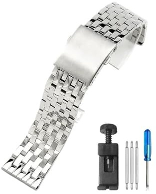 WUWMTUTCK Passend for Diesel Seven Fridays Dz7321 Dz7263 Dz4323 Dz7315. Große Edelstahl-Uhrenarmbänder, sorgfältige Verarbeitung, 22, 24, 26, 28, 30 mm(7-Beads-Steel,24mm)