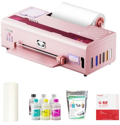 Procolored K13 Lite A3 DTF Drucker für T-Shirts und Kleidung, 33cm Textildruckmaschine mit Weißtinten-Zirkulation und Infrarotschutz für DIY Bekleidung Pink