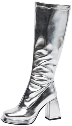 Generico Stivali Donna Mid-Calf in Pelle con Plateau Tacco e Cerniera Laterale