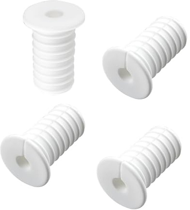 HHXUUAN 4Pcs 3/4 in 19mm Cable Wall Grommet, Anti‑Slip Split Bushing White | silicone, wall hole pass‑through, tool‑free split install, for Starlink, ethernet, home network, cable abrasion protection