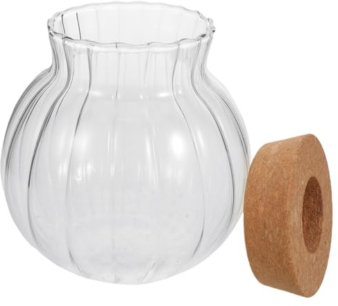 TOYZFRIENDY Hydrokultur Glas Vase mit Korkdeckel Kleine Birnenförmige Hydrokultur Pflanzvase für Efeutute Transparentes Kleiner Terrarium für Schreibtisch und Wohnraumdeko