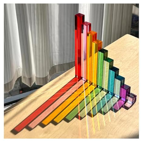 Mirthben 10-teiliges Acrylbausteine Set, Regenbogen Stufen Bausteine Set