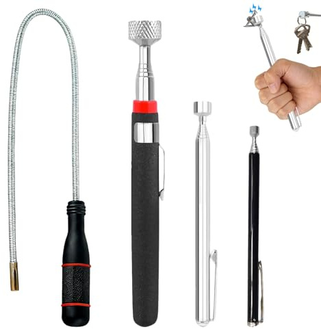 Telescopic Magnetic Pickup Tool Set – 4-Piece Extendable Magnet Stick with 1.5–15lb Pull Strength – Portable Magnetic Grabber for Screws, Bolts, Keys – Handy Retrieval Tool for Home & Worksh
