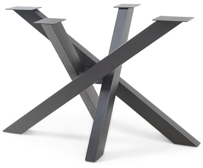 [en.casa] Tischbeine Umala Tischgestell Spider Metall 115 x 65 x 72 cm Metallbeine für Esstisch Schreibtisch Möbelfüße max. 160 kg Tischfüße Stahl Schwarz