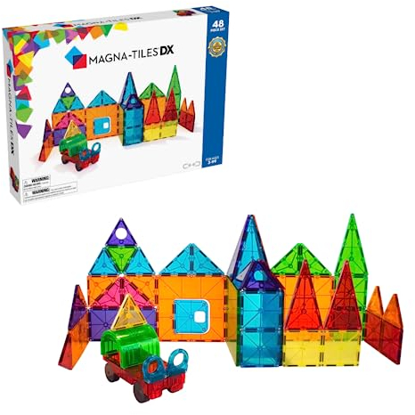 Magna-Tiles 02148 3-D Magnetic Building Tiles Deluxe magnetische Bausteine, Einfarbig