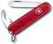 Victorinox, Taschenmesser, My First Victorinox, 84 mm, rot transparent (8 Funktionen, Klinge, ohne Spitz, Kapselheber)