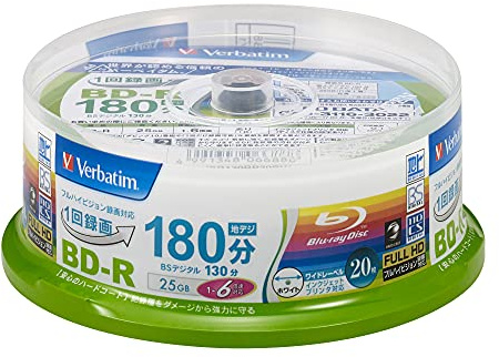 Verbatim Blu-ray-Rohlinge (25 GB, 6 x Speed, BD-R, tintenstrahlbedruckbar), 20er-Spindel