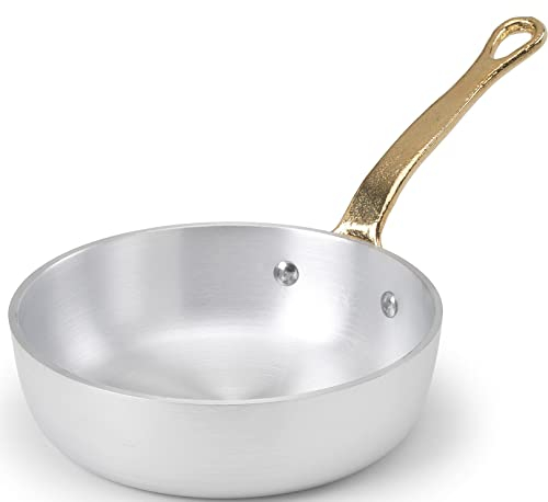 Pentole Agnelli ALMA11112 Padellino a Servire con Manico in ottone, Alluminio Professionale 3 mm, 12 cm