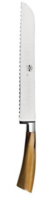 Coltellerie Berti Insieme Coltello Da Pane Forgiato Cornotech Marrone