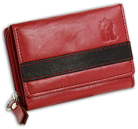 DrachenLeder Damen Herren Portemonnaie Geldbörse schwarz rot Echtleder OPZ100R Leder Portemonnaie