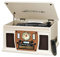 Victrola Nostalgic Aviator Wood Tourne-Disque Bluetooth 8 en 1, Blanc
