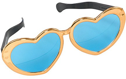 Bristol Novelty GJ339B Jumbo Heart Sunglasses Party Accessory Set, Unisex-Adult, Multi-Colour, One Size Halloween
