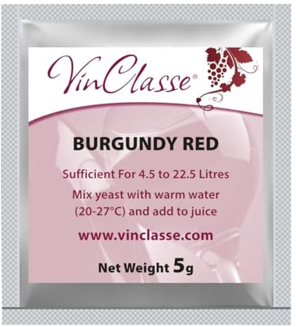 VinClasse Burgundy Red Wine Yeast - 5 Gram Sachet