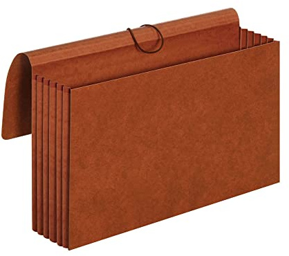 Globe-Weis/Pendaflex 100% Recycled File Wallets, 5.25-Inch Expansion, Elastic Cord Closure, Legal Size, Brown, 10-Count (73376R)