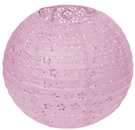 Dazone 10 Stück Papier Laterne Lampion rund Papierlampen Lampenschirm für Hochzeit Kirche Garten Party Dekoration Ballform (8 (20cm), Rosa)