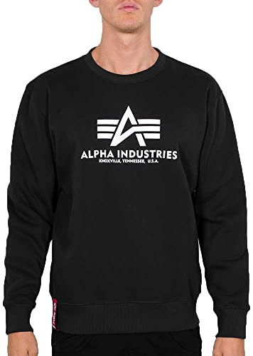 Alpha Industries Herren Basic Pullover Sweatshirt, Blickdicht, Schwarz, XS