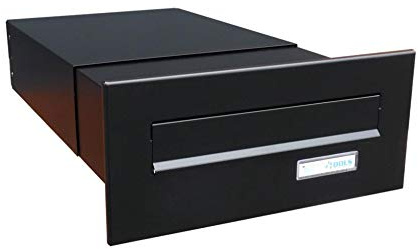 Mauerdurchwurf Briefkasten in RAL 9005 - T: 39-62 cm- B-042