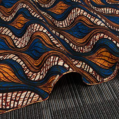 CHZIMADE Wachstuch aus 100 % Baumwolle, doppelseitig, bedruckt, afrikanischer Ethno-Stoff, 91 cm