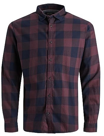 JACK & JONES JJEGINGHAM Twill Shirt L/S Noos Chemise, Port Royale, M Hommes