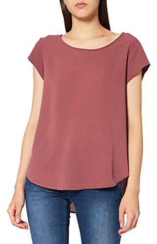 ONLY Damen Einfarbige Kurzarm Bluse Basic Rundhals Ausschnitt Blusen T-Shirt Blouse Oberteil ONLVIC, 15142784,Rose Brown,38