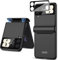 Miimall Compatible with Samsung Galaxy Z Flip 3 Case, Magnetic Hinge Protection Shockproof Hard PC Cover with Glass Camera Protection Full Protective Shell Cover Case for Z Flip 3-Black