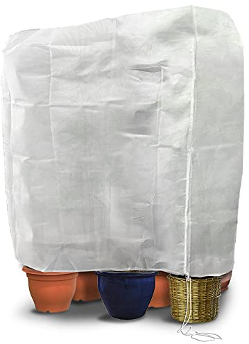 VOUNOT Winterschutz für Pflanzen Kübelpflanzen, Frostschutz Kübelpflanzensack mit Reißverschluss und Kordelzug, 150g/m², 250 x 360 cm