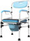 XMTECH Toilettenstuhl Höhenverstellbar Ergonomische Rückenlehne - klappbar WC-Stuhl Antirutschenden Nachtstuhl Dusch Badehilfen Duschstuhl mit Armlehne und Toiletteneimer