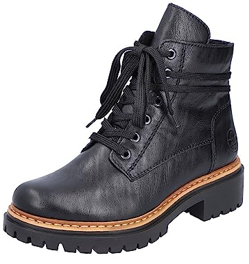 Rieker Women Ankle Boots 72603, Ladies Lace-up Ankle Boot,Boot,Half-Boot,lace-up Bootie,Transition Shoe,Black (Schwarz / 00),43 EU / 9 UK