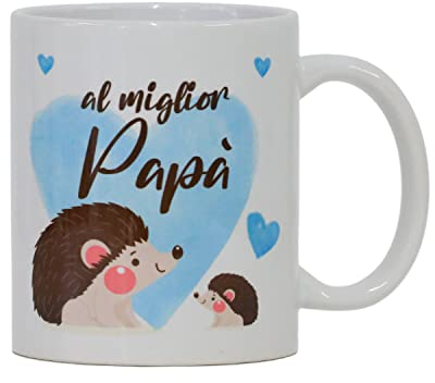 PrintedGift Tazza Mug per Papà - Al Miglior Papà - Idea Regalo - Bianca, in Ceramica - 300 ml