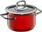 WMF Fusiontec Compact Kochtopf klein 18 cm, Fleischtopf Induktion 2,4l, Glasdeckel, High-Tech Keramik, stapelbar, kratzfest, rot