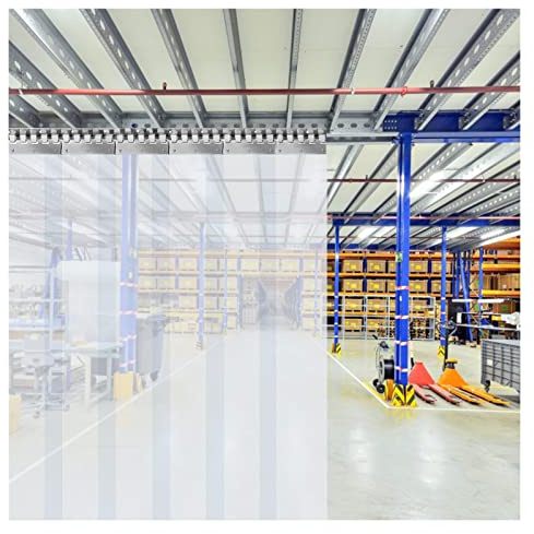 AYLYHD Cortinas de Lamas de PVC Transparente, Claro PVC El Plastico Láminas Industrial for Puertas de Almacén, Cámaras Frigoríficas Sótano Estable Mascota Casa