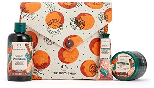 The Body Shop Oranges & Stockings Spiced Orange Essentials Gift Shower Gel Yoguar Hand Cream Set
