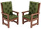 MOLTICO 2er Set - Stuhlauflage Gartenstuhl Auflage - 120x50x10 cm - Stuhlkissen Sitzkissen und Rückenkissen - Wasserdicht - Indoor und Outdoor - Grün