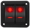 RUNCCI-YUN 2 Gang 12V pannello interruttore, Pannello interruttore a bilanciere 5 Pin On Off Toggle interruttori luce Rosso pannello impermeabile per 12V/24V Marine Boat RV Truck Car ATV