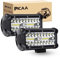 PICAA Arbeitsscheinwerfer 2X7 Zoll 120W Drei Reihen LED Lichtbalken 12V 24V Zusatzscheinwerfer Bar Spot Flutlicht Kombination für SUV Offroad ATV UTV Traktor 4x4 Auto