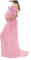 Tomwell Robe Grossesse Femme Jupe Longue en Mousseline de Soie Maternité Photographie Robe Couleur Unie Élégant Shooting Photo Maxi Robes A Rose S