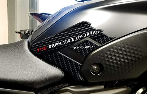 Paraserbatoio.it Adhesivo resinado efecto 3D para moto compatible con Yamaha MT-07 desde 2021 en adelante (Tech Black y Pure, protectores laterales depósito)