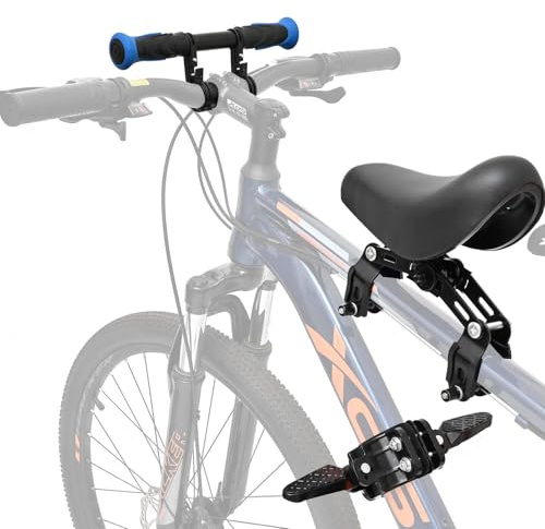 Auwey Kids Bike Seat Child Bike Seat Front Mount Toddler Bike Seat for 2-5 Years Child Bicycle Seats with Foot Pedals Compatible with All Adult Mountain Bikes