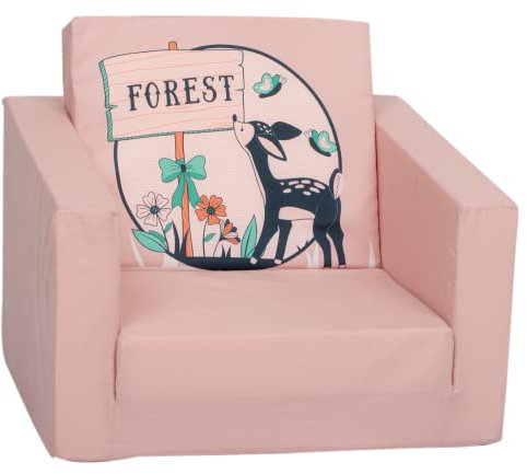 Delsit Einzelsofa für Kinder zum Ausklappen - Kindersofa mit Schaumstofffüllung - Sofa mit Abnehmbarem Bezug - Kindermöbel - Schlafsofa und Sitz in Einem - 9 Monate bis 4 Jahre - DT5-23001