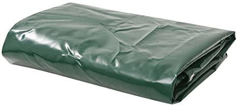 Homgoday Lona de 650 g/m², 6 x 8 m, color verde, lona impermeable para exterior, lona para camping, impermeable, lona con revestimiento de PVC, lona con ojales para tumbona, suelo y playa