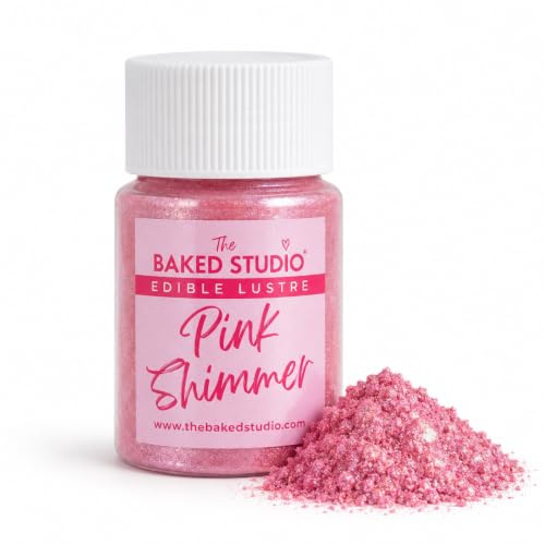 The Baked Studio - Original Edible Glitter Lustre Dust for Cake Decorating (Pink Shimmer 15g)