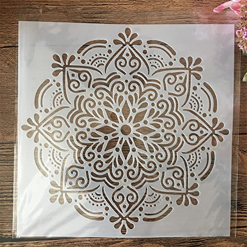 Wiederverwendbare Schablonen zum Malen, 20 x 20 cm, geometrische Mandala-Schablonen, zum Malen auf Holz, Leinwand, Boden, Wand, Fliesen, Stoff, Möbeln