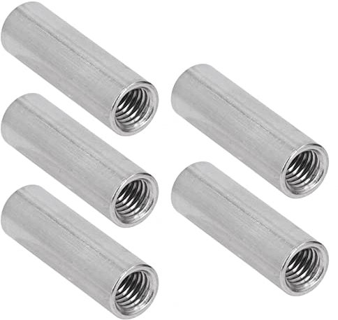 5-teilige Runde Überwurfmutter aus Edelstahl, M12 X 1,75-16-L50 Mm, Glatte Oberfläche, Innengewinde, Runde Verbindungsmutter Für Die Reparatur von Rohrleitungen