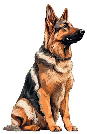 GRAZDesign Wandtattoo Hund Deutscher Schäferhund für Wohnzimmer, Schlafzimmer, Flur, Wandaufkleber Wandsticker selbstklebend - 46x30cm
