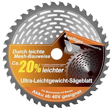 Fanztool Kreissägeblatt Freischneider Klinge mit Zahnschutz für Mäharbeiten, Ersatzmesser für Akku und Benzin Rasentrimmer & Motorsensen (36Z Ultra-Leicht)