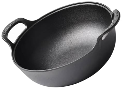 Mikinona Cast Iron Pan Cast Iron Dutch Oven Practical Stockpot Outdoor Saucepan Mini Wok Hot Pot Pan Japanese Style Hot Pot Hanging Stewpan for Home Griddle Small Saucepan Thicken