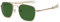 LOJUDI Militär Pilotenbrille Herren Sonnenbrille - 100% Glaslinse Metallrahmen Piloten Fliegerbrille-Gold/Grün